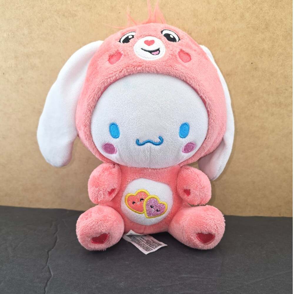 Sanrio and Care Bears Cinnamoroll Dressed as Love-a-Lot Bear Plush Size 8"